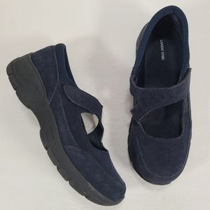 Lands End Navy Blue Suede All Weather Mary Jane Sneaker Women’s Size 6